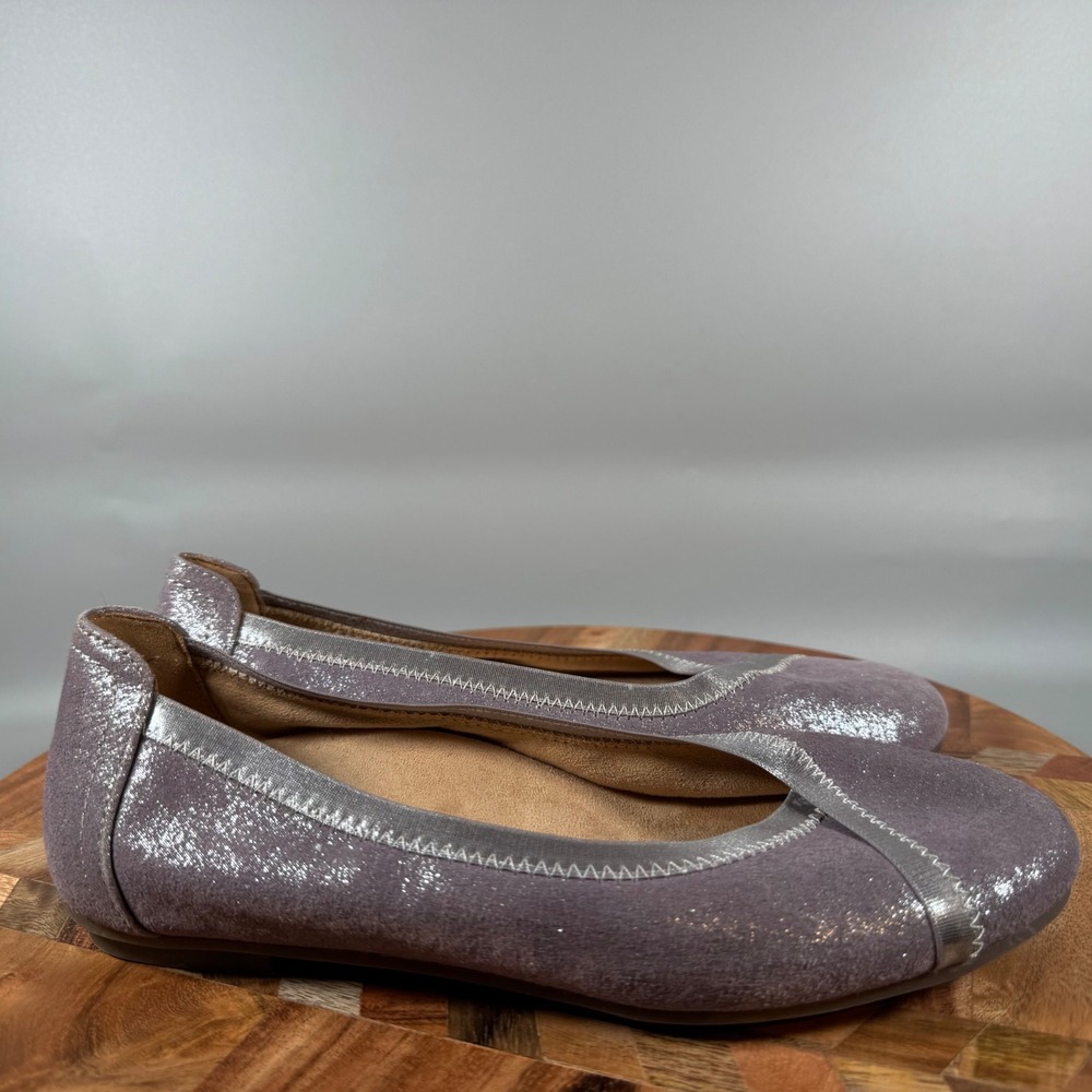 Vionic Caroll Flat Ballet Shoes Women Size 5‎ Lilac Sparkle Comfort